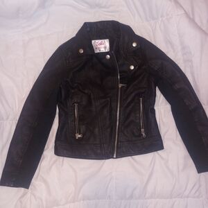 Justice Black Faux Leather Jacket